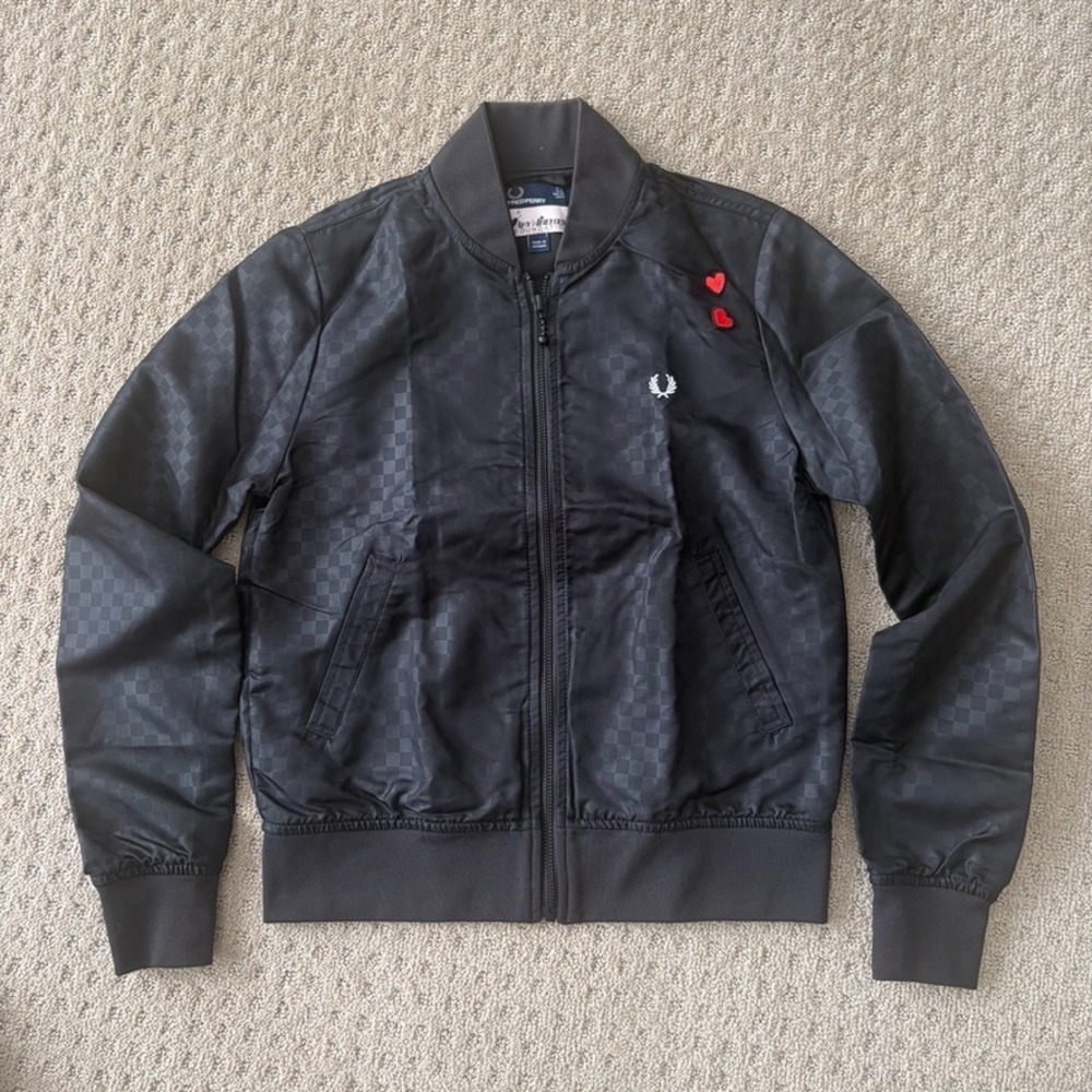 Fred Perry x Amy Winehouse Bomber Jacket in‎ Black Check Women US 2 UK 6 RARE